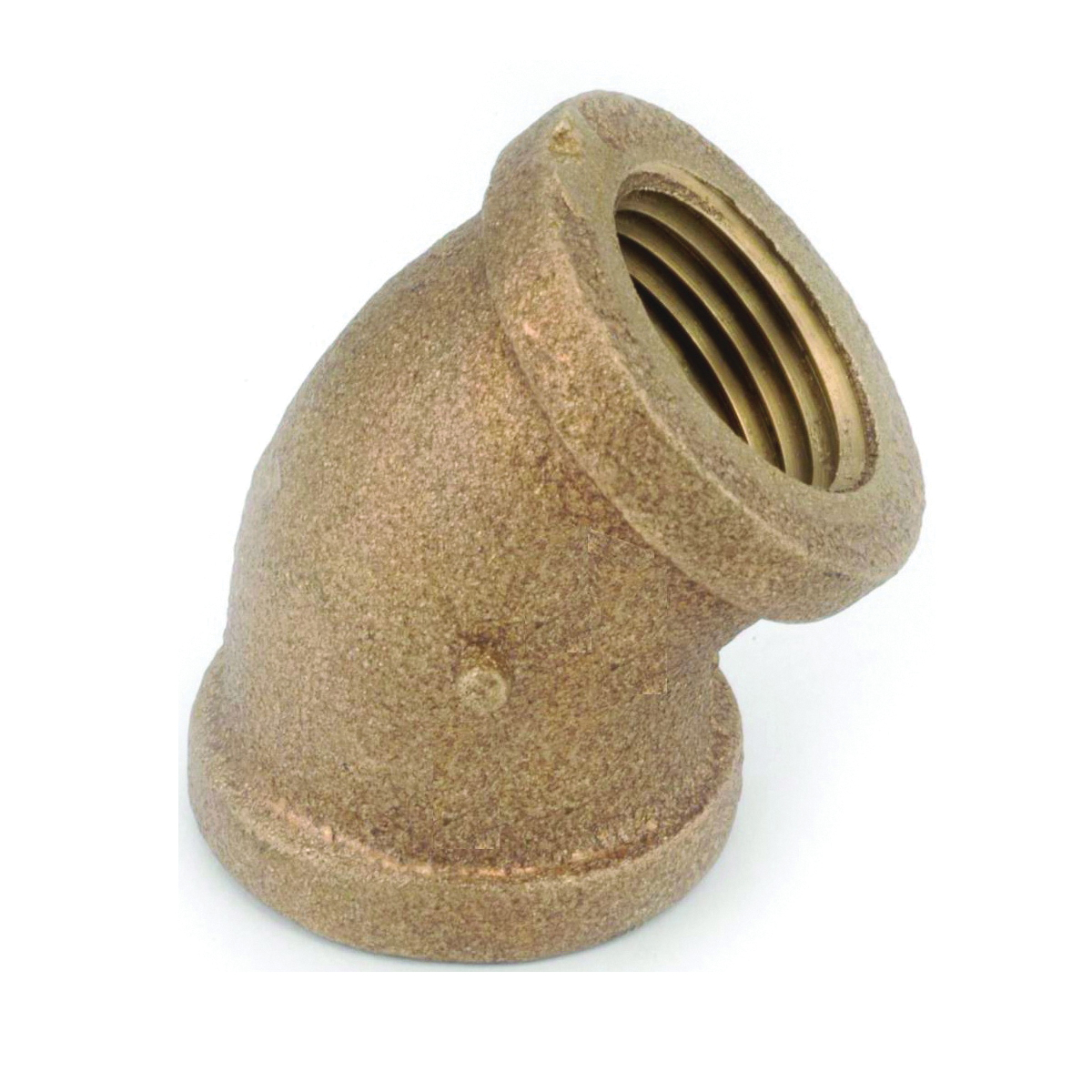 738107-02 Pipe Elbow, 1/8 in, FIP, 45 deg Angle, Brass, Rough, 200 psi Pressure