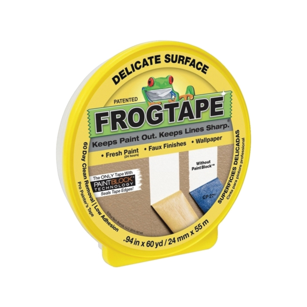 243163 Painting Tape, 60 yd L, 0.94 in W, Yellow