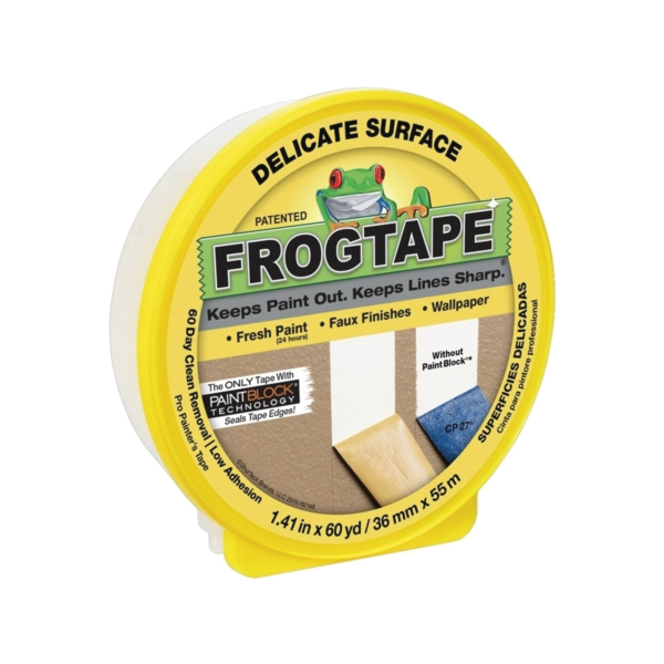 243164 Painting Tape, 60 yd L, 1.41 in W, Yellow