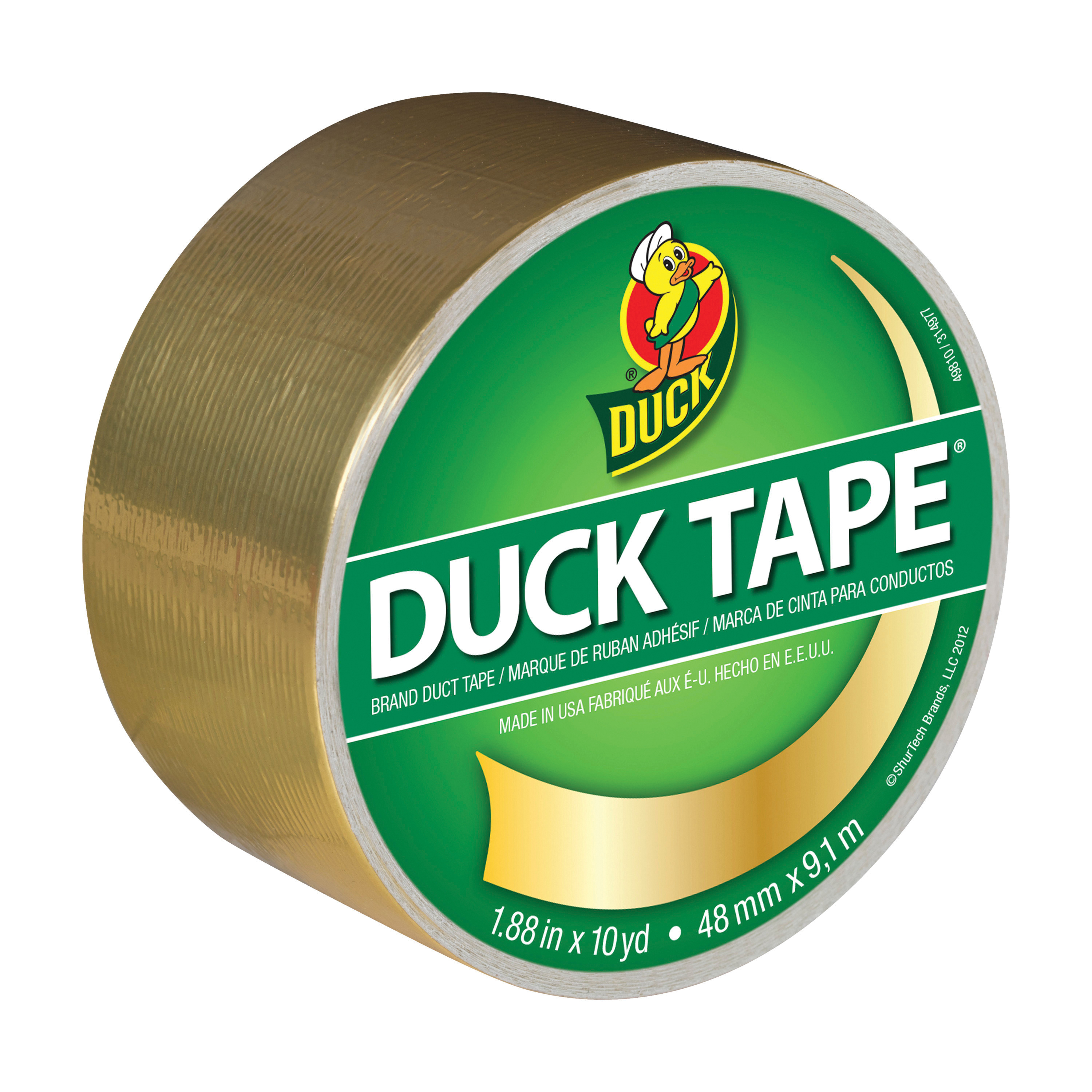 280748 Duct Tape, 8 mil Thick, 10 yd L, 1.88 in W, Gold