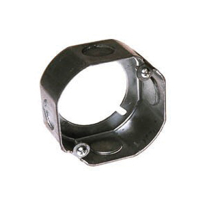 Orbit 3RB-50-EXT Octagonal Extension Ring, 1-1/2 in L, 3-1/2 in W, 4-Knockout, Steel, Gray - 2