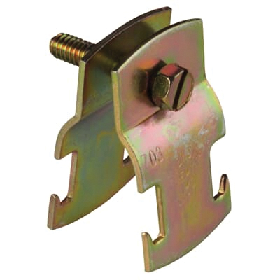 Z703 1 1/2-10 Pipe Clamp, Steel, Gold, Galvanized