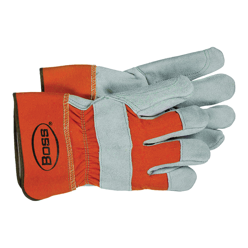 2393 Driver Gloves, Men's, L, Wing Thumb, Rubberized Safety, Gray/Orange