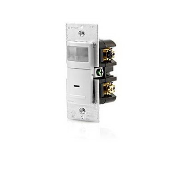 Leviton R02-IPS02-1LW Motion Detector, 2.5 A, 120 V, 1-Pole, Motion Sensor, 180 deg Sensing, 900 sq-ft Sensing - 2