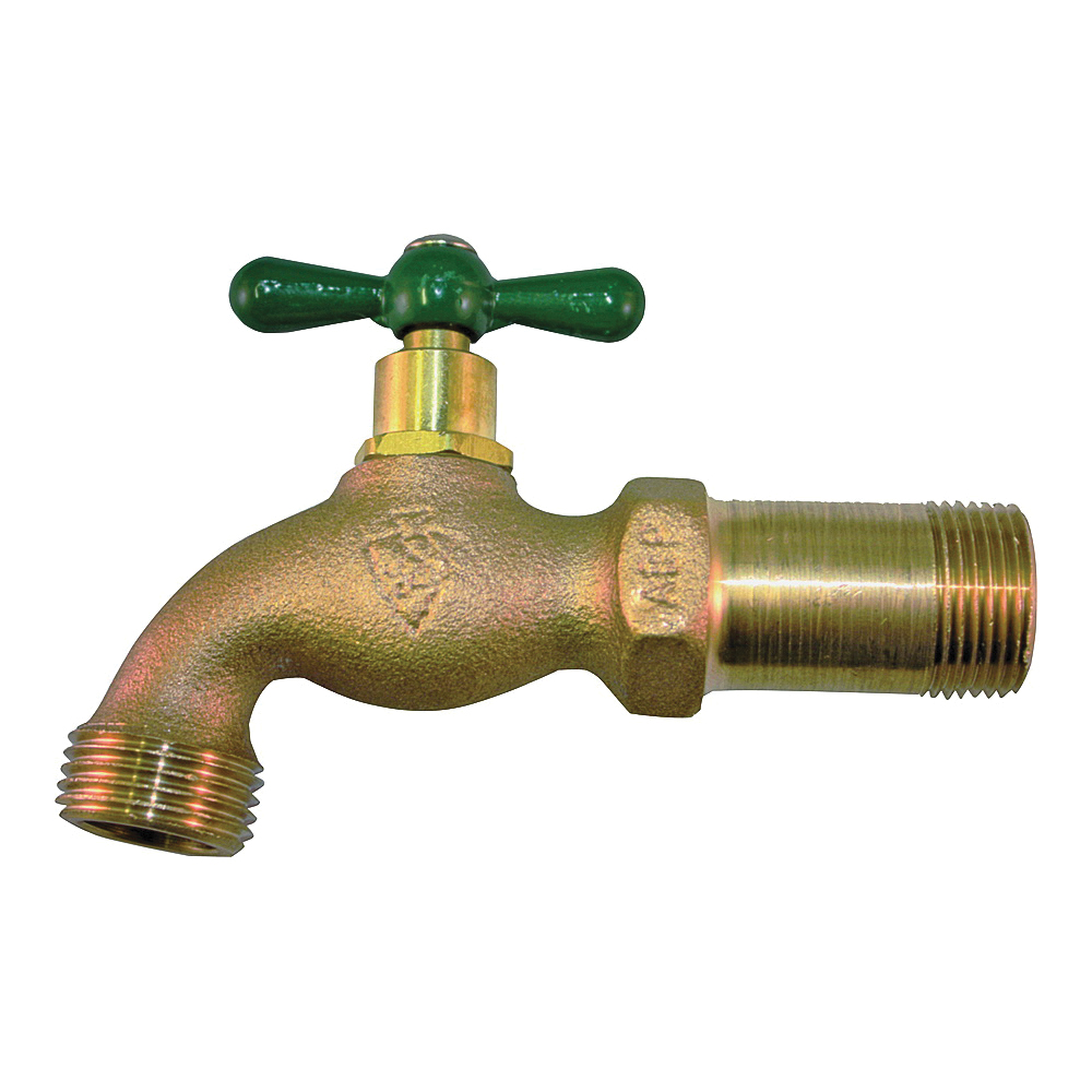 Arrowhead Brass 201BCLD Standard Hose Bibb, 1/2 x 3/4 in Connection, MIP x Hose, 8 to 9 gpm, 125 psi Pressure, Rough - 1