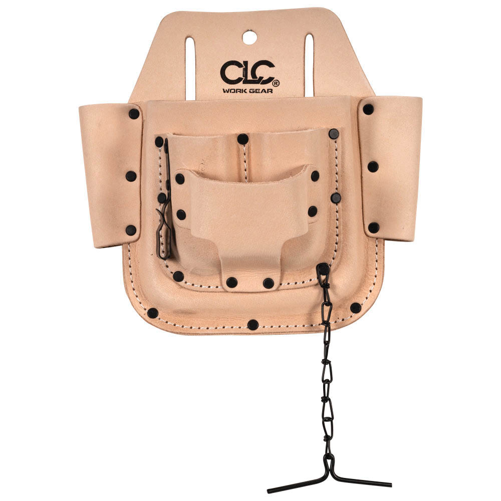 CLC W438 Electrical and Maintenance Tool Pouch, 6-Pocket, Leather, Tan, 12 in W, 20 in H - 2