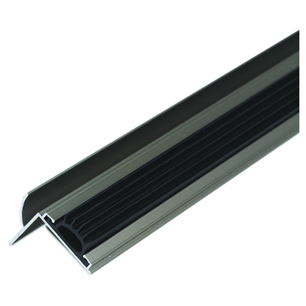 48998 Door Bottom with Drip Cap, 36 in L, 1-3/4 in W, 1-3/32 in H, Aluminum, Satin Nickel