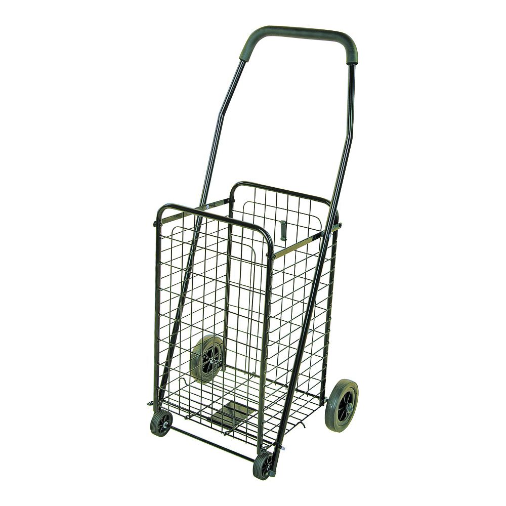 TPG-G80033L Shopping Cart, 19 in OAW, 36 in OAH, 1-Shelf, Steel Shelf, Black Shelf