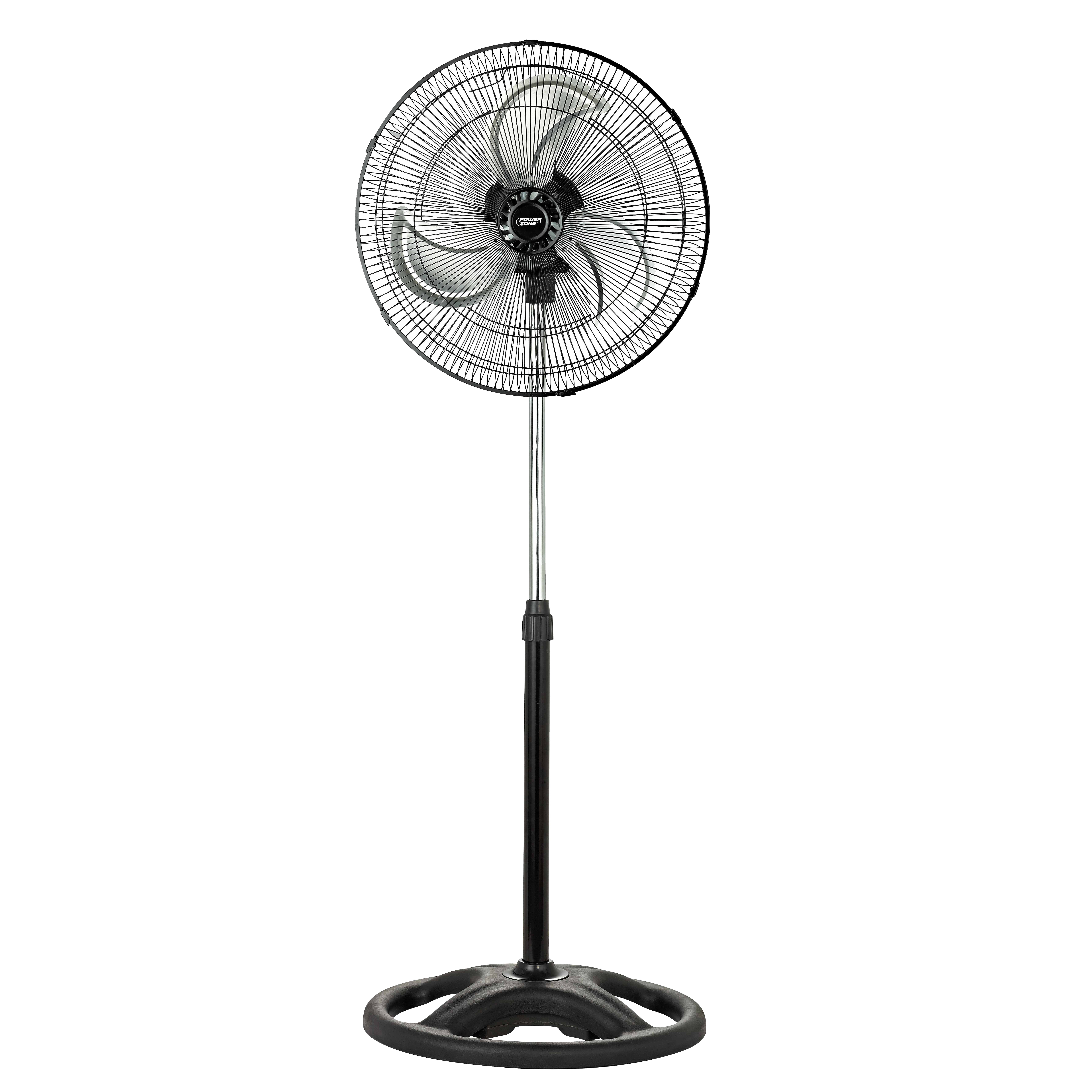 CZHVP18EXP High-Velocity Pedestal Fan, 120 V, 0.83 A, 90 deg Sweep, 18 in Dia Blade, 3-Blade, Metal Blade