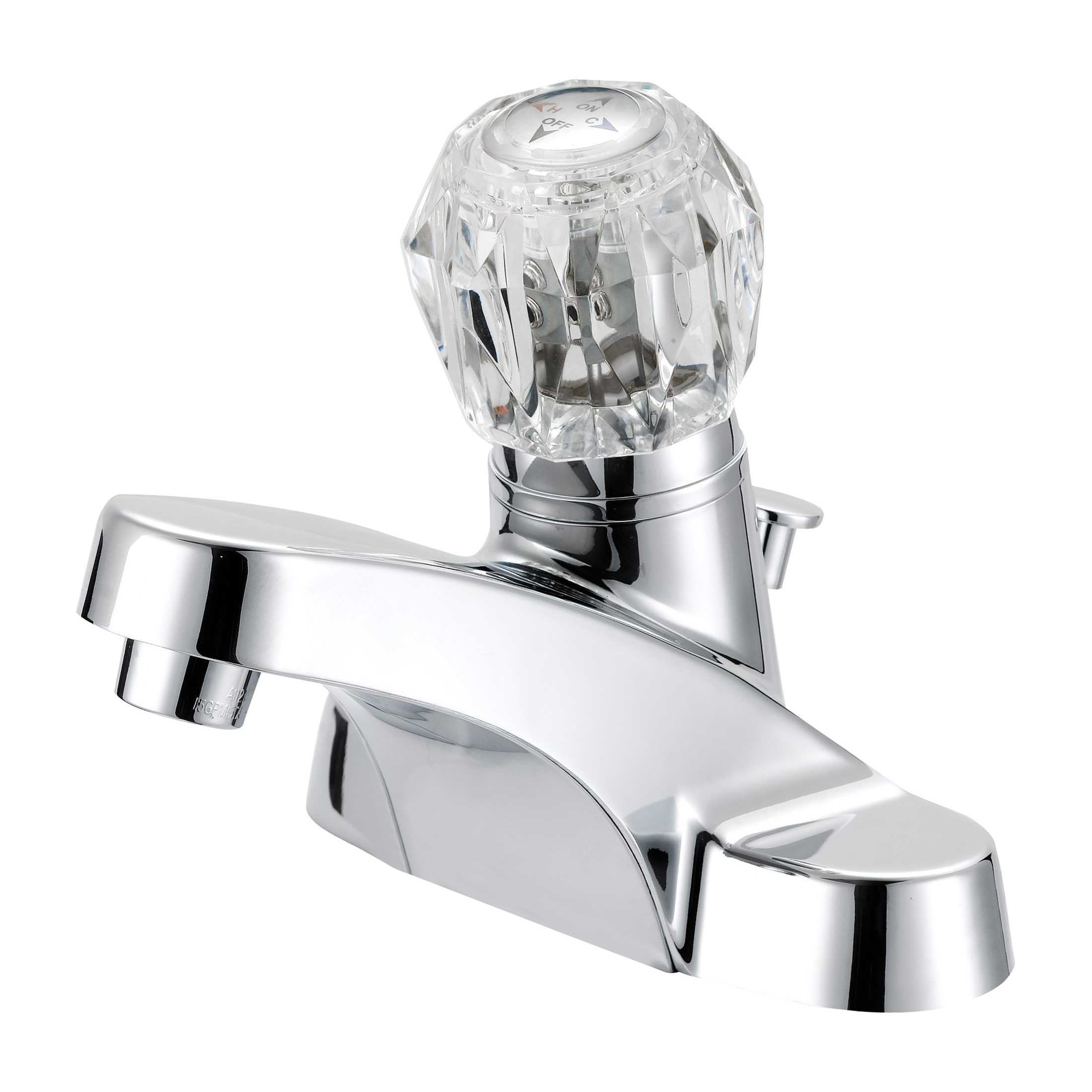 F4510042CP Lavatory Faucet, 1.2 gpm, 1-Handle, 3-Faucet Hole, Metal/Plastic, Chrome, 4 in Faucet Centers