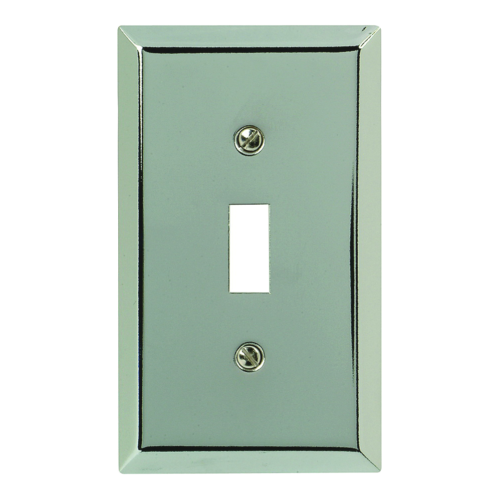 161T Switch Wallplate, 4-15/16 in L, 2-7/8 in W, 1 -Gang, Steel, Chrome, Polished