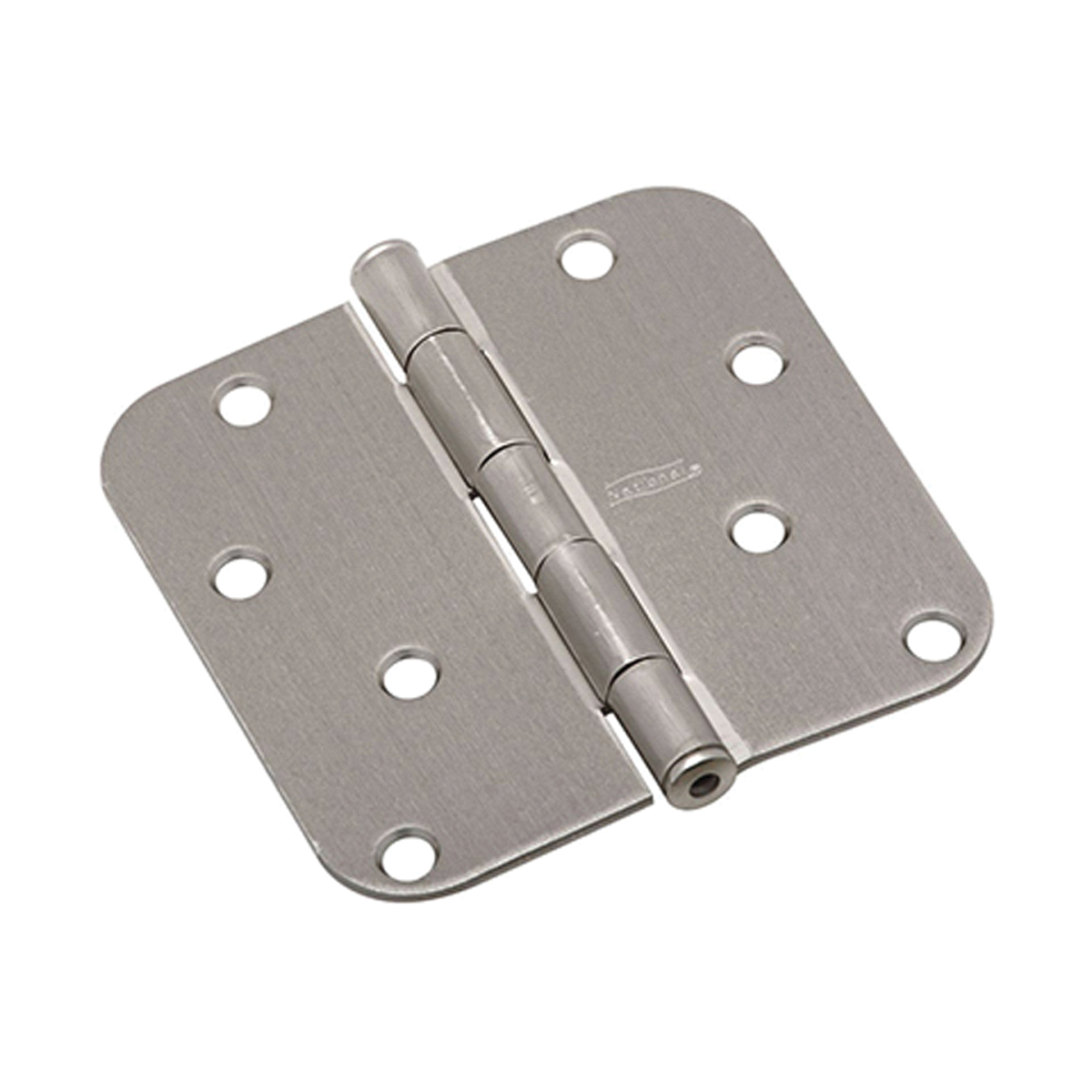 N830-243 Door Hinge, Cold Rolled Steel, Satin Nickel, Non-Rising, Removable Pin, Full-Mortise Mounting