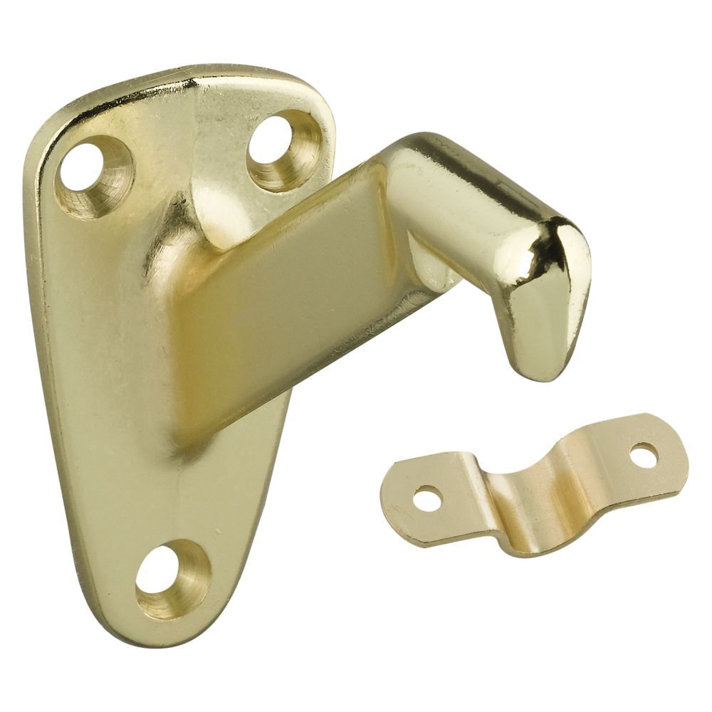 N830-116 Handrail Bracket, 250 lb, Zinc, Polished Brass
