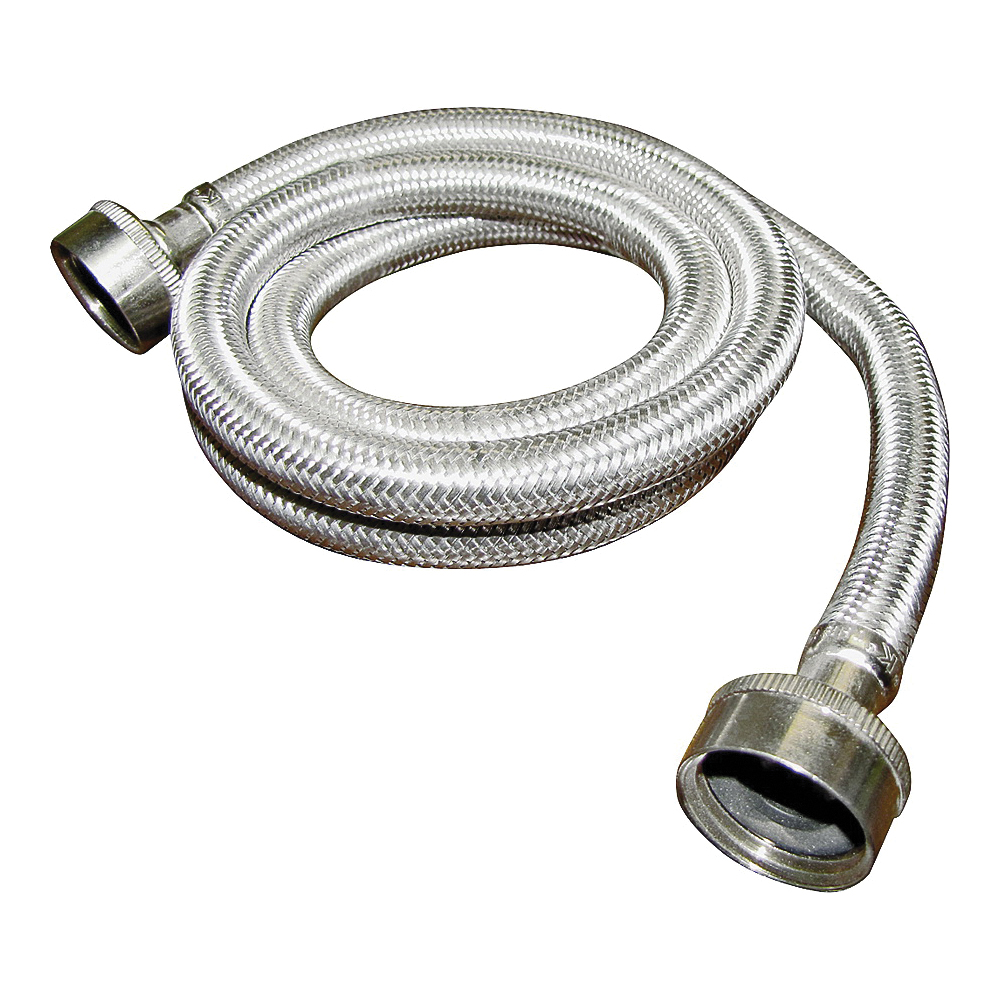 PP23832 Washing Machine Discharge Hose, 3/4 in ID, 5 ft L, FHT, Stainless Steel