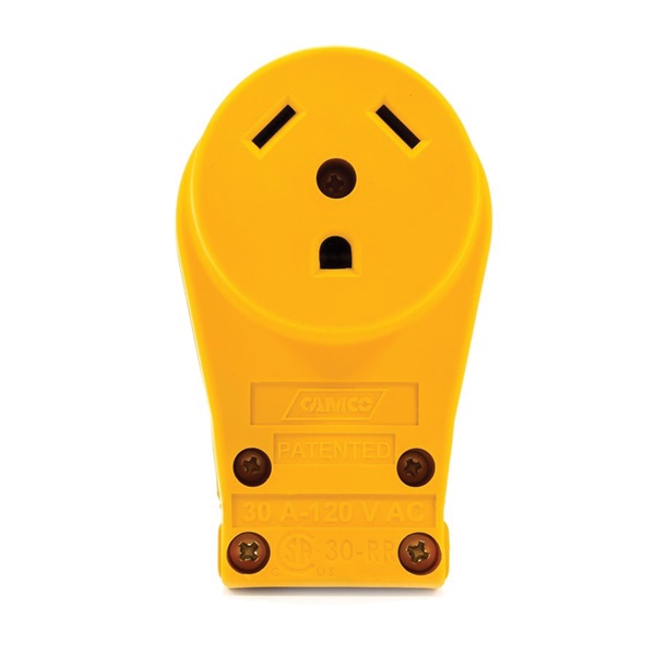 CAMCO 55343 Replacement Receptacle, 125 V, 30 A, Female Contact, Yellow - 2