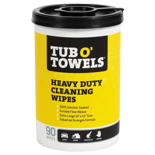 TW90 Heavy-Duty Cleaning Wipes, 12 in L, 10 in W, Light Citrus