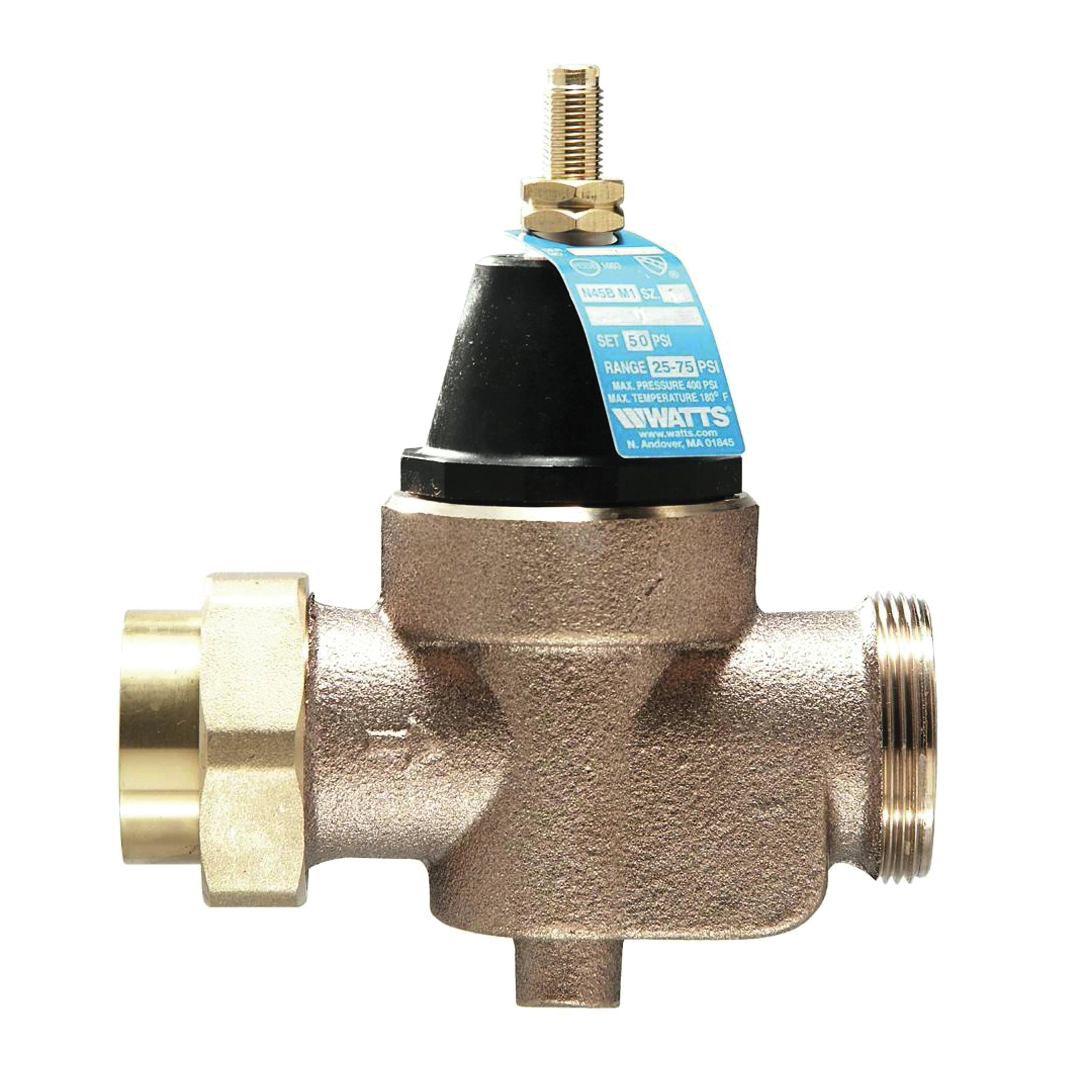 3/4 LFN45BM1-U Pressure Reducing Valve, 3/4 in, NPT x NPT Female, 25 to 75 psi Operating, Silicone Alloy Body