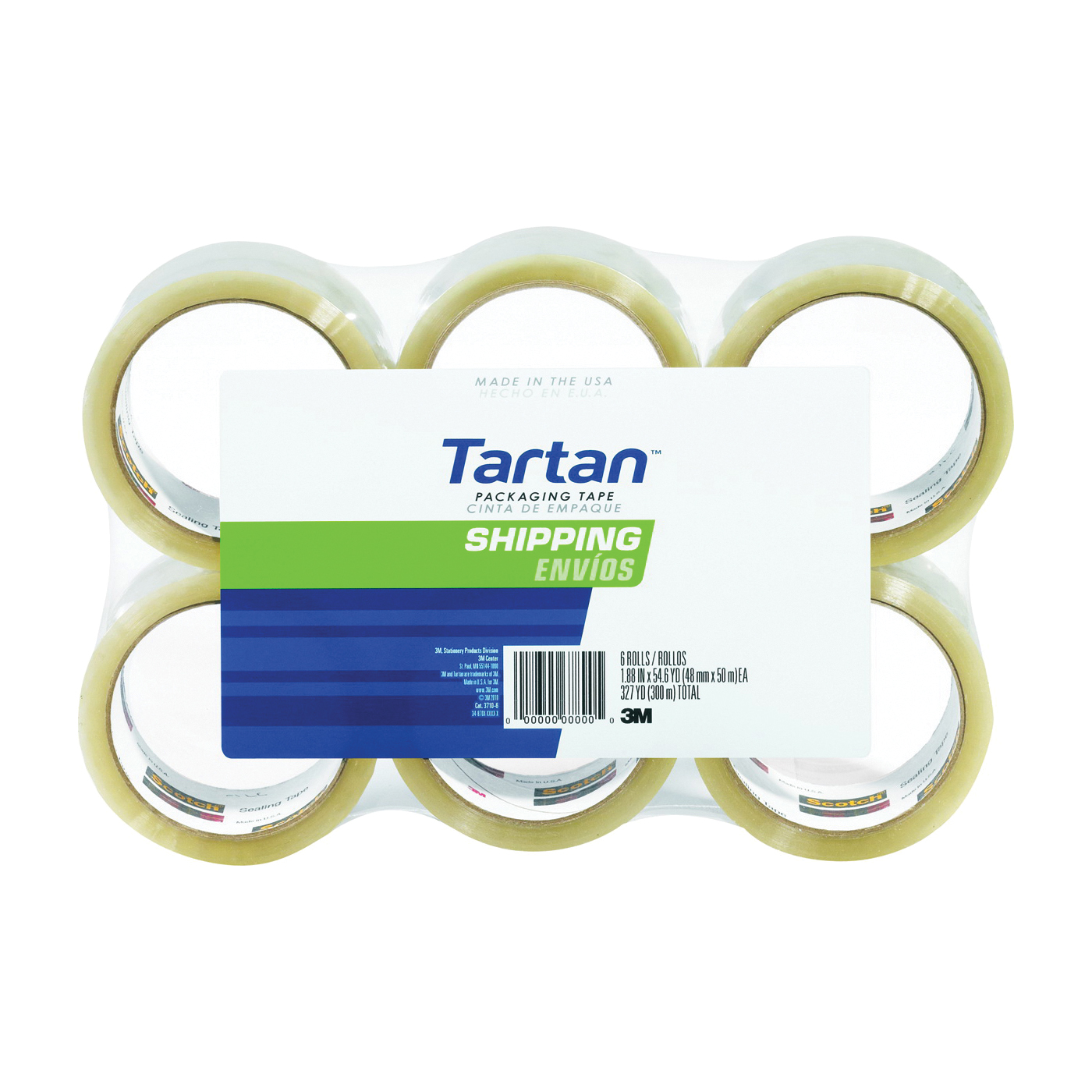 3710-6/3710 Sealing Tape, 50 m L, 48 mm W, Polypropylene Backing, Clear