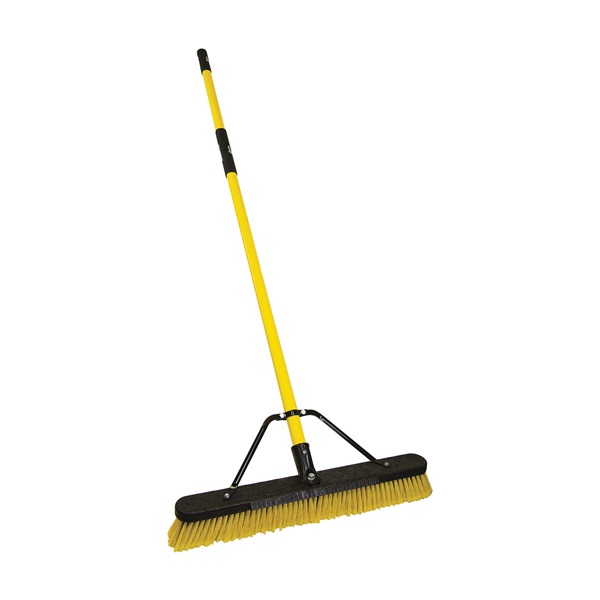 00857FGSU Push Broom with Scraper, Fiberglass Handle