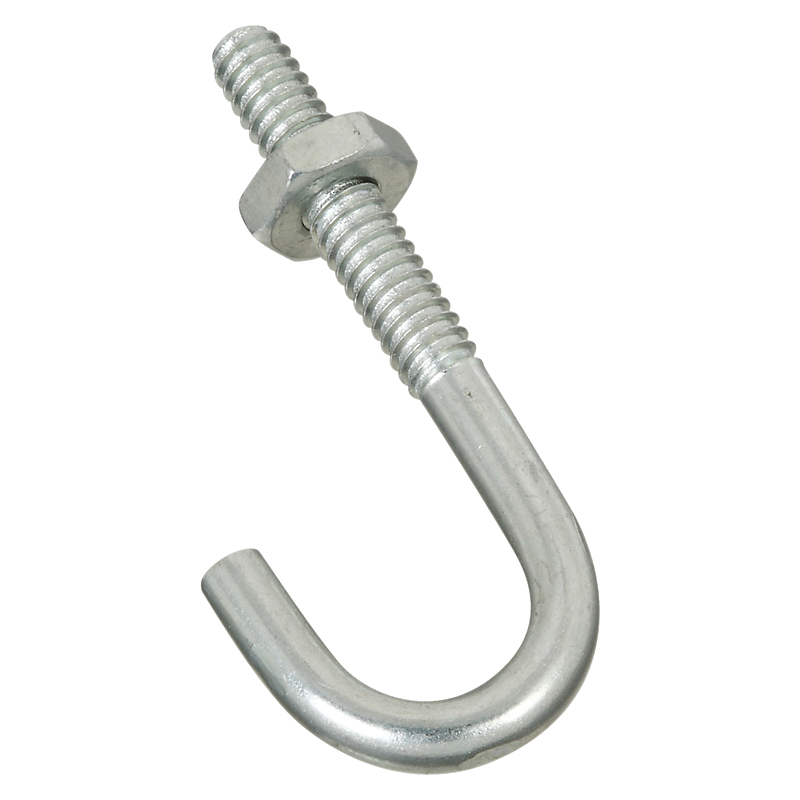 2195BC Series N232-868 J-Bolt, 3/16 in Thread, 0.96 in L Thread, 1-7/8 in L, 40 lb Working Load, Steel