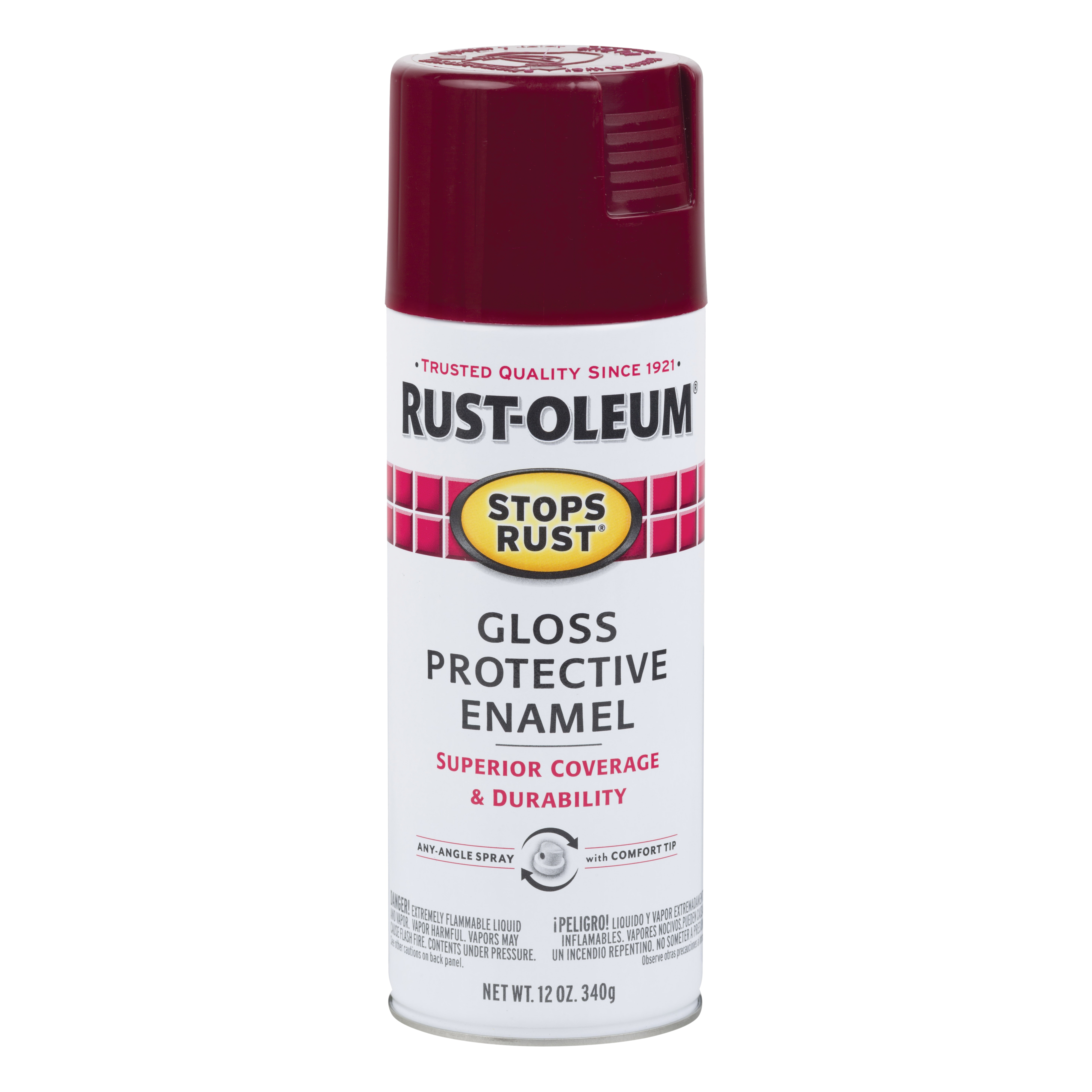 7768830 Rust Preventative Spray Paint, Gloss, Burgundy, 12 oz, Can