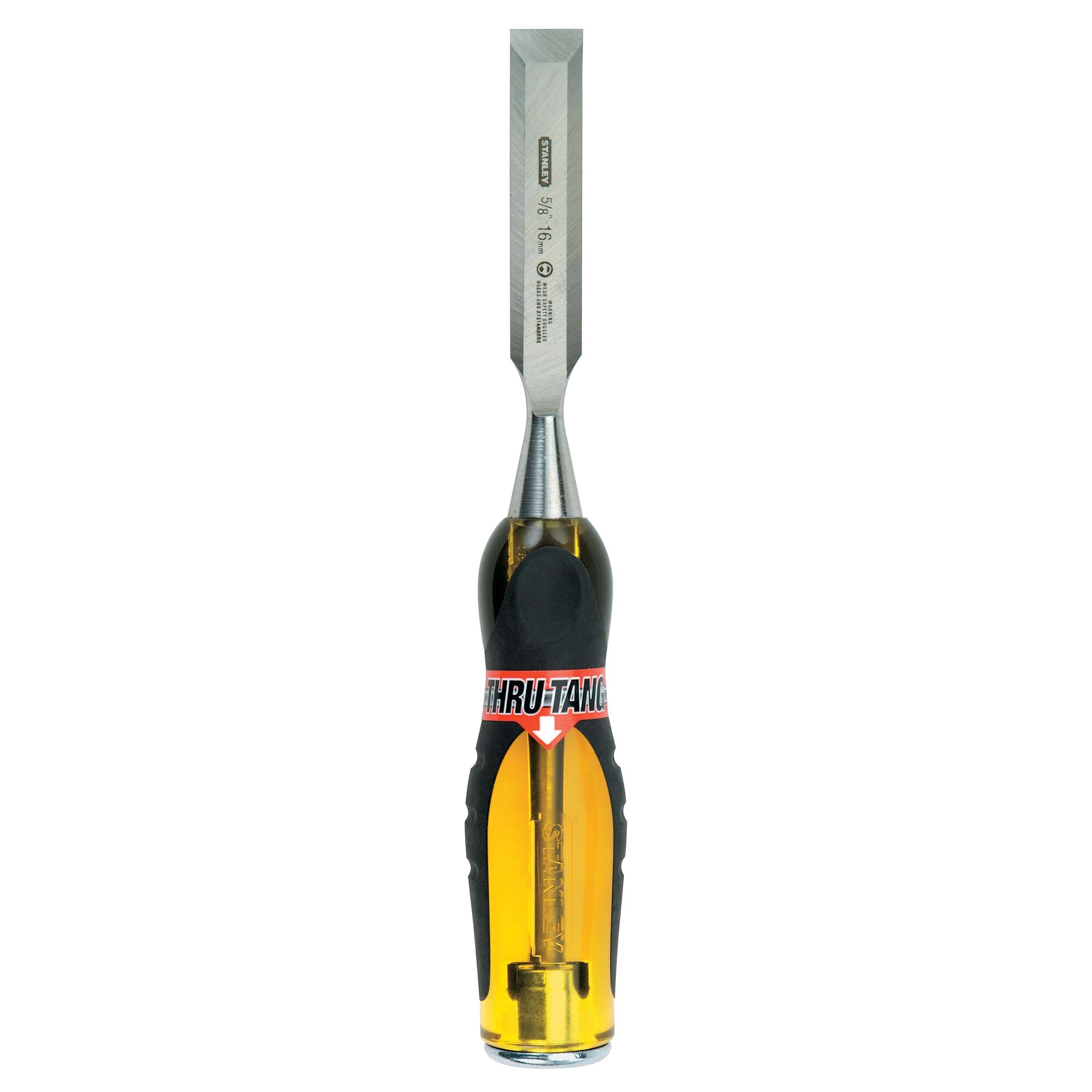 Fatmax Thru-Tang 16-976 Chisel, 5/8 in Tip, 9 in OAL, Chrome Carbon Alloy Steel Blade, Ergonomic Handle