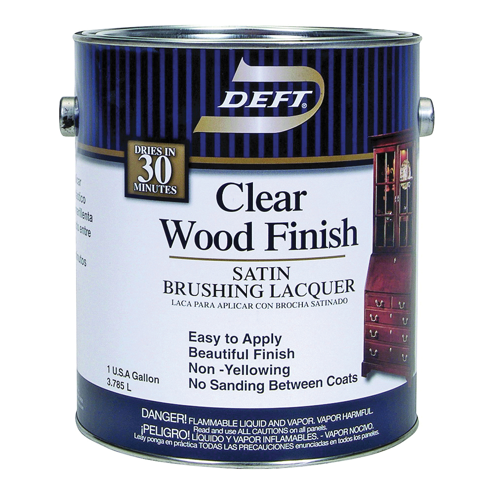 017-01 Brushing Lacquer, Satin, Liquid, Clear, 1 gal, Can