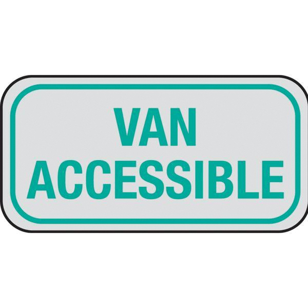 HW-54 Reflective Parking Sign, Rectangular, VAN ACCESSIBLE, Gray Legend, White Background, Aluminum