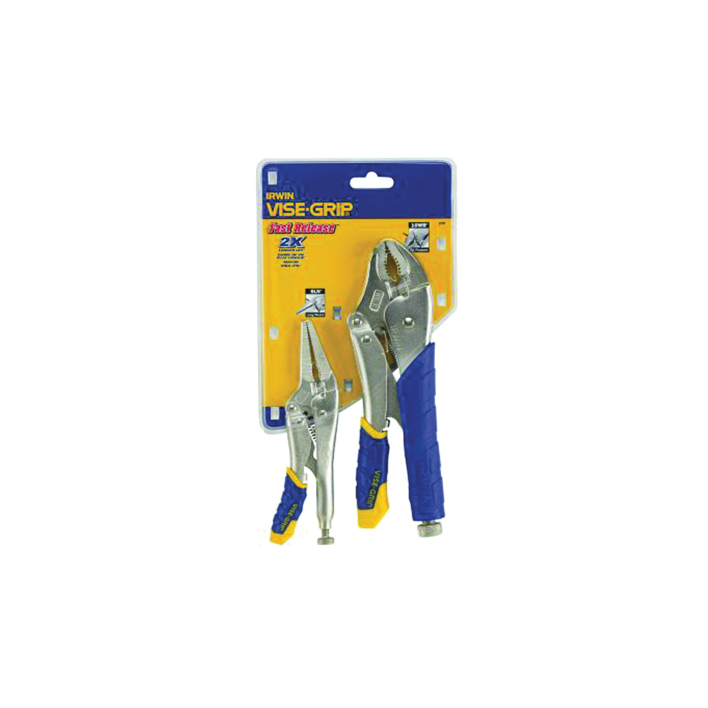 77T Locking Pliers Set, Steel, Blue/Yellow, Nickel-Plated