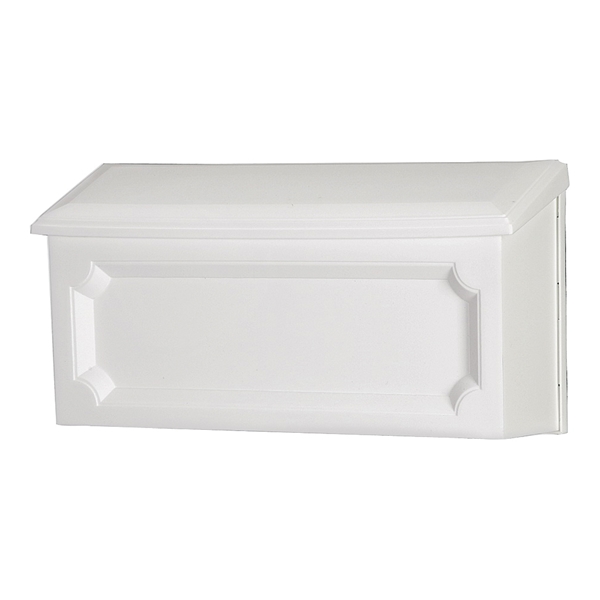 Windsor Series WMH00W04 Mailbox, 288.6 cu-in, Polypropylene, White, 15-1/2 in W, 4.7 in D, 7.9 in H