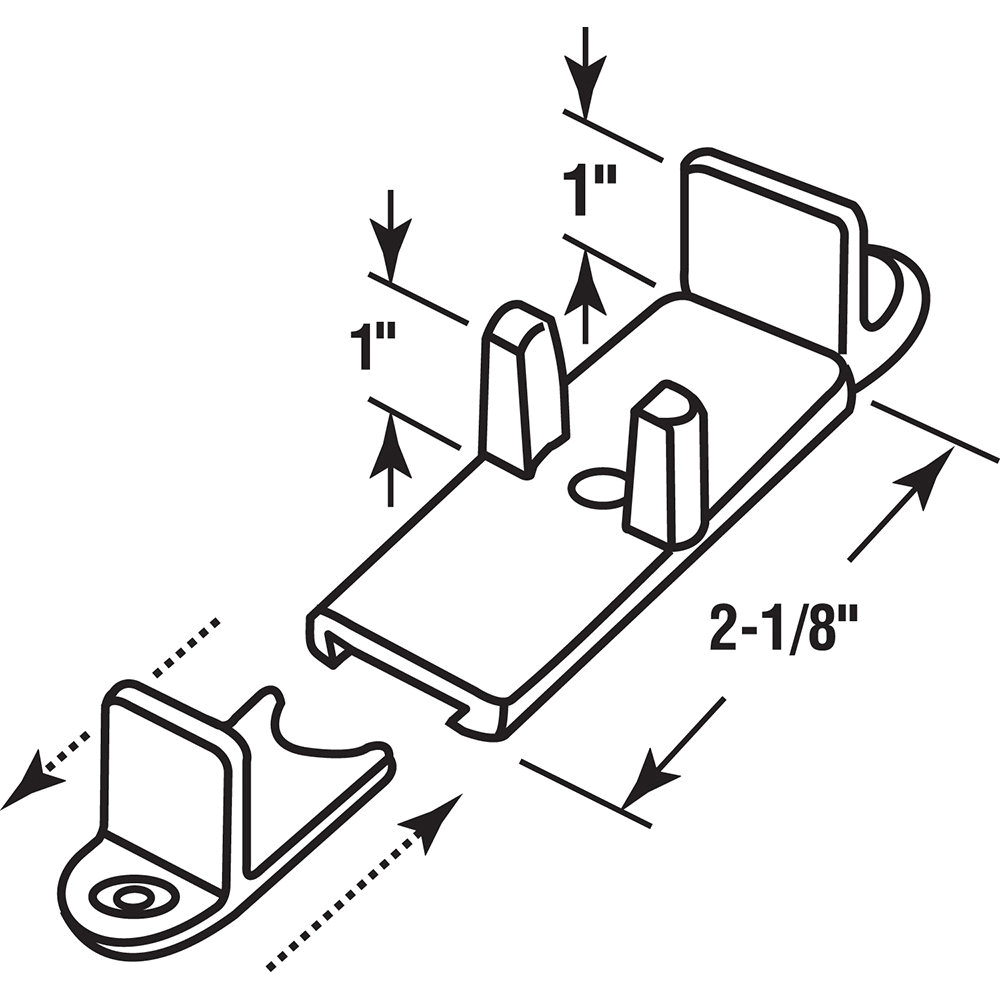 Prime-Line N 6760 Door Guide, Nylon/Plastic, White, Floor Mounting - 2