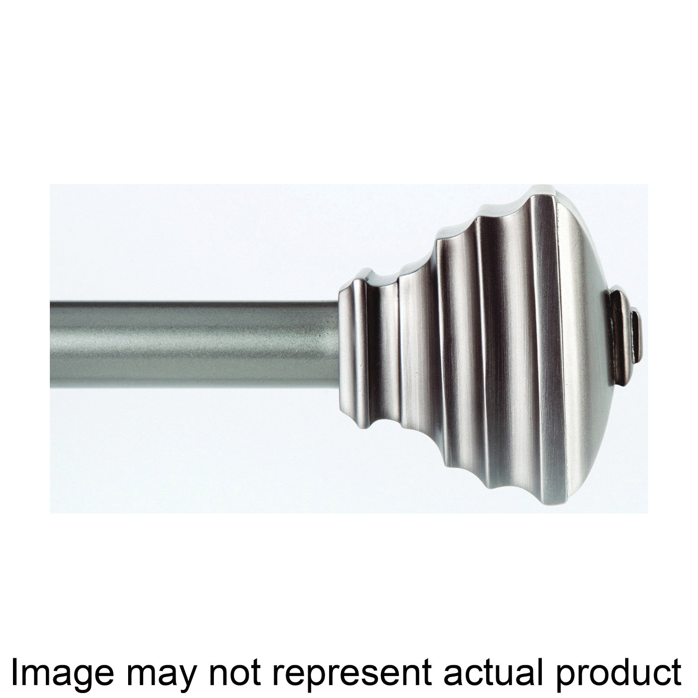 KN80208 Curtain Rod, 3/4 in Dia, 66 to 120 in L, Pewter