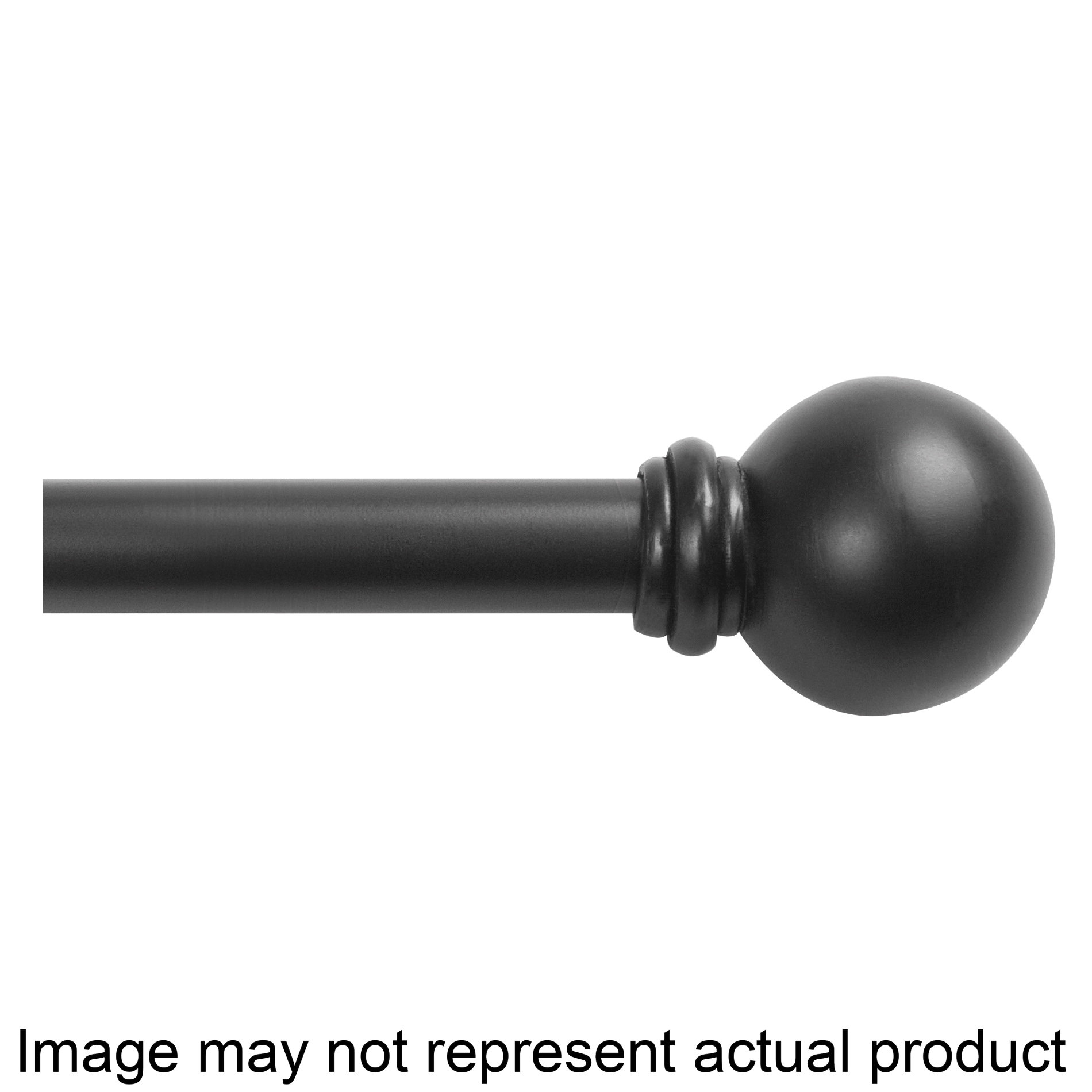 KN71606 Cafe Rod, 5/8 in Dia, 28 to 48 in L, Metal, Black