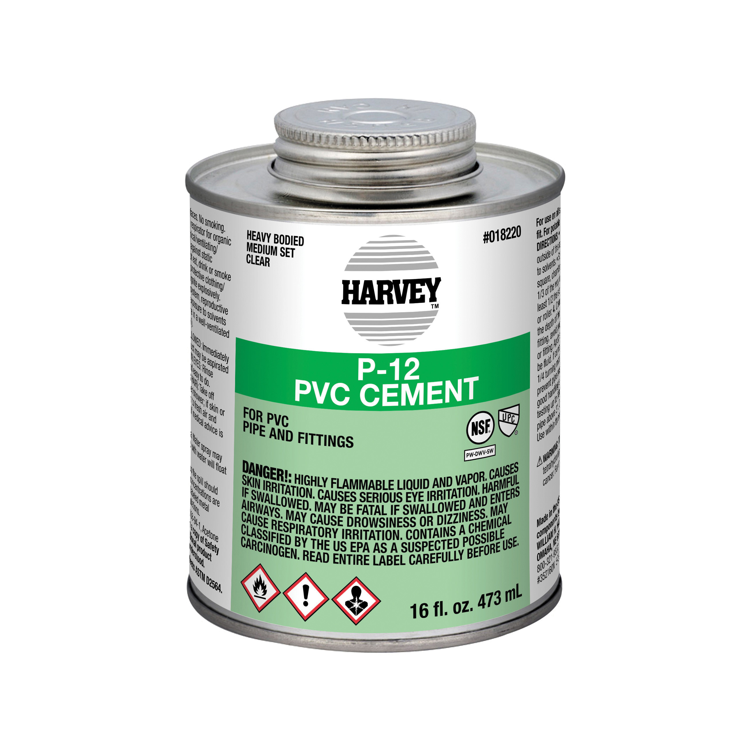 P-12 Series 18220-12 Heavy-Bodied Medium Set Cement, 16 oz Can, Liquid, Clear