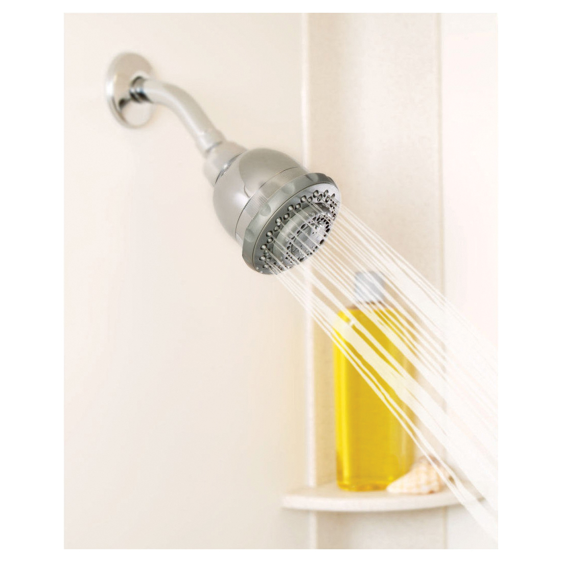 Culligan WSH-C125 Filtered Shower Head, 2 gpm, 1/2 in Connection, IPS, 5-Spray Function, Plastic, Chrome-Plated - 2