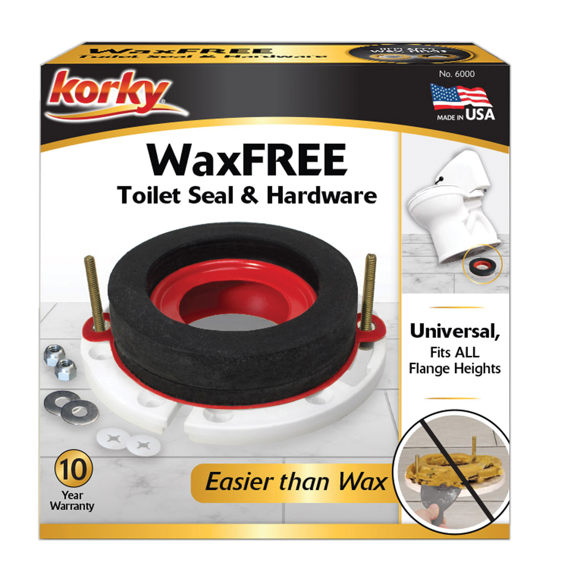 6000BP Toilet Seal Kit, Foam/Rubber, Red, For: 3 in, 4 in Drain Pipes
