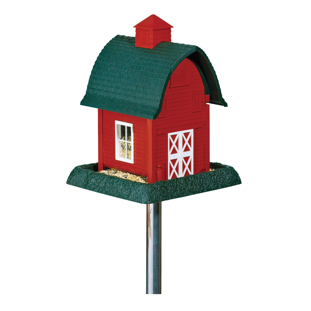 Village Series 9081 Wild Bird Feeder, Barn, 5 lb, Safflower Seed, Sunflower Seed, Wild Bird Seed, Plastic