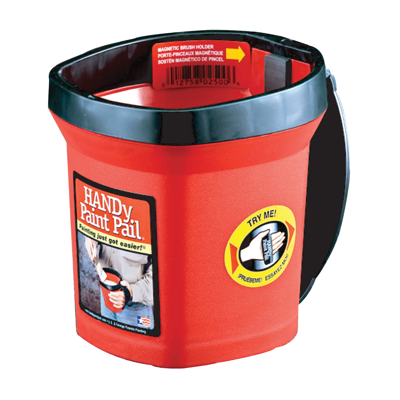 BER-2500CT Paint Pail, 1 qt, Plastic, Red
