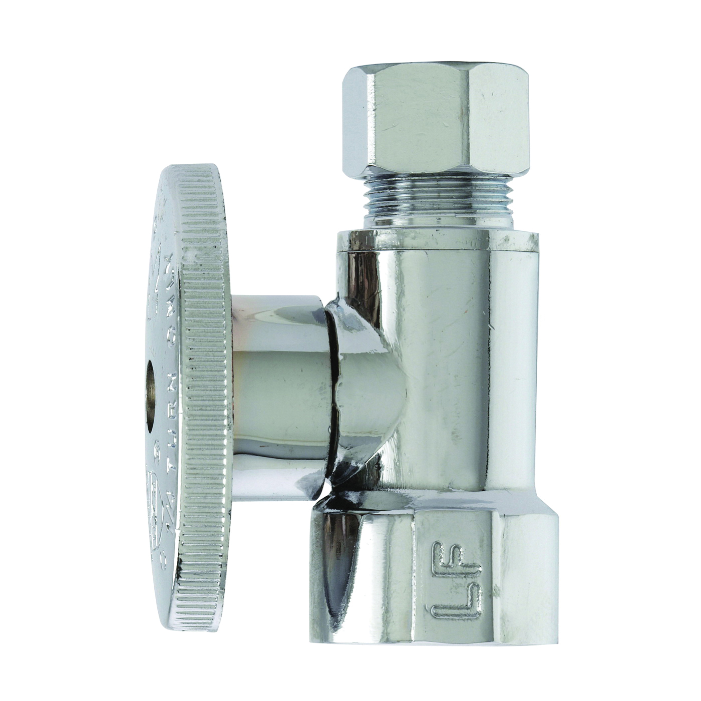 PP53PCLF Straight Shut-Off Valve, 1/2 x 3/8 in Connection, FIP x Compression, Quarter-Turn Lever Actuator