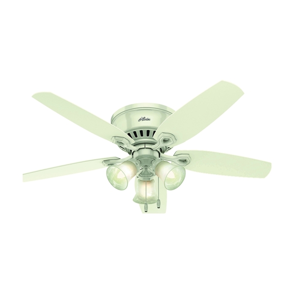 53326 Ceiling Fan, 5-Blade, Light Oak/Snow White Blade, 52 in Sweep, 3-Speed, With Lights: Yes