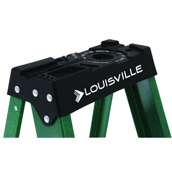 Louisville FS4008 Step Ladder, 147 in Max Reach H, 7-Step, 225 lb, Type II Duty Rating, 3 in D Step, Fiberglass - 2