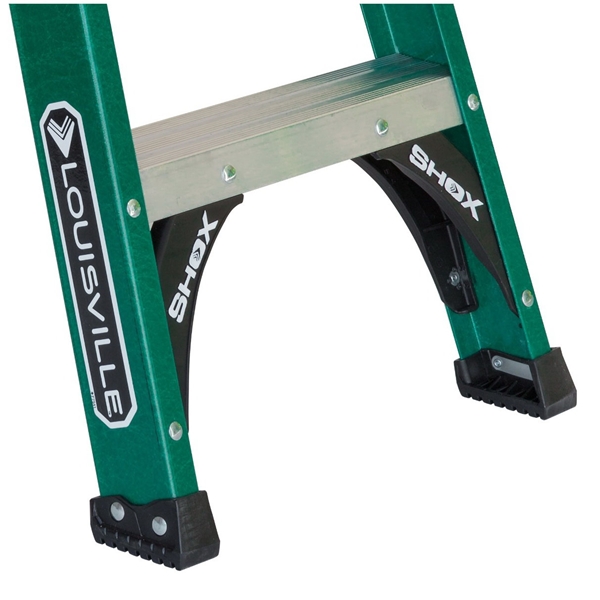 Louisville FS4008 Step Ladder, 147 in Max Reach H, 7-Step, 225 lb, Type II Duty Rating, 3 in D Step, Fiberglass - 3
