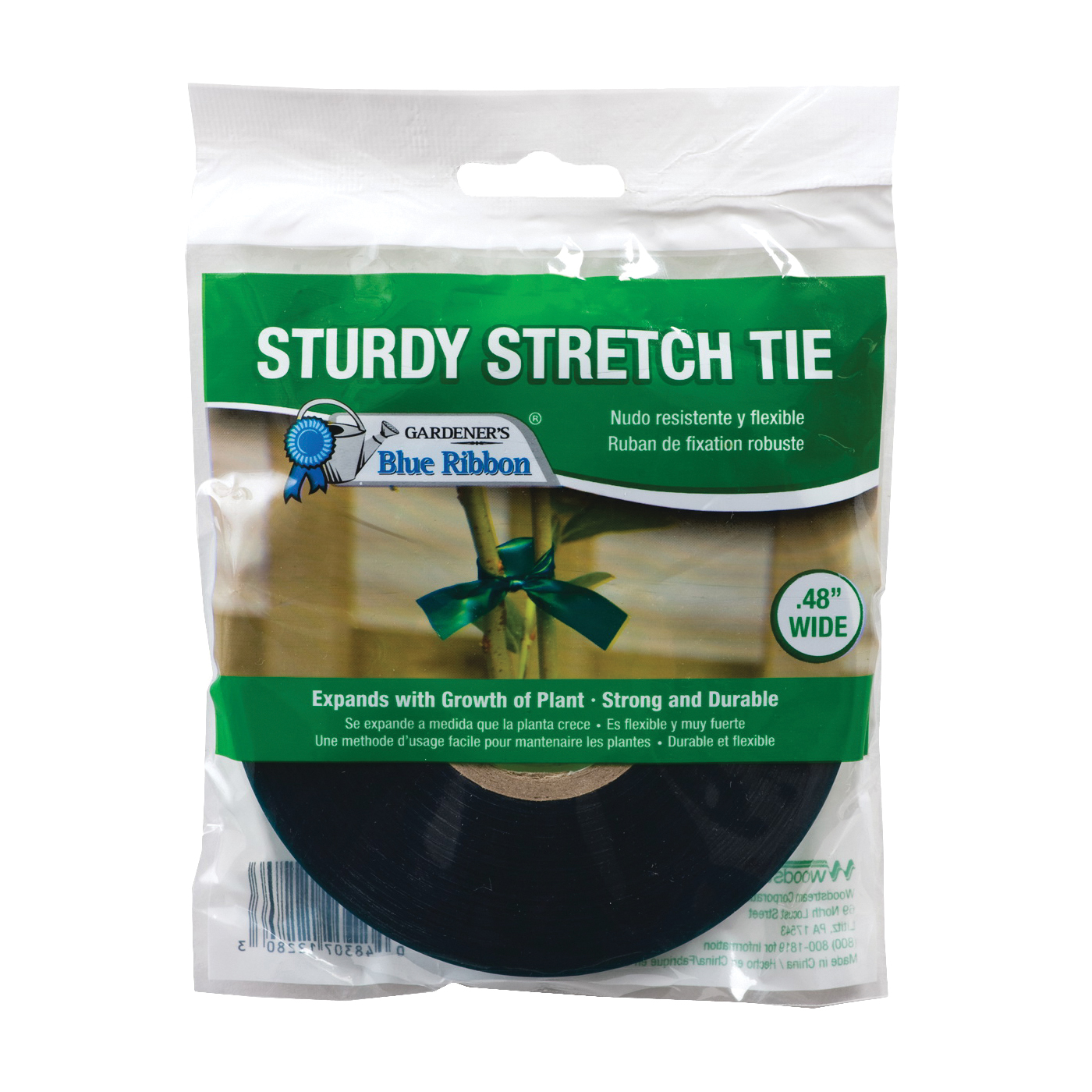 T007B Surdy Stretch Tie, 150 ft L, Plastic, Green