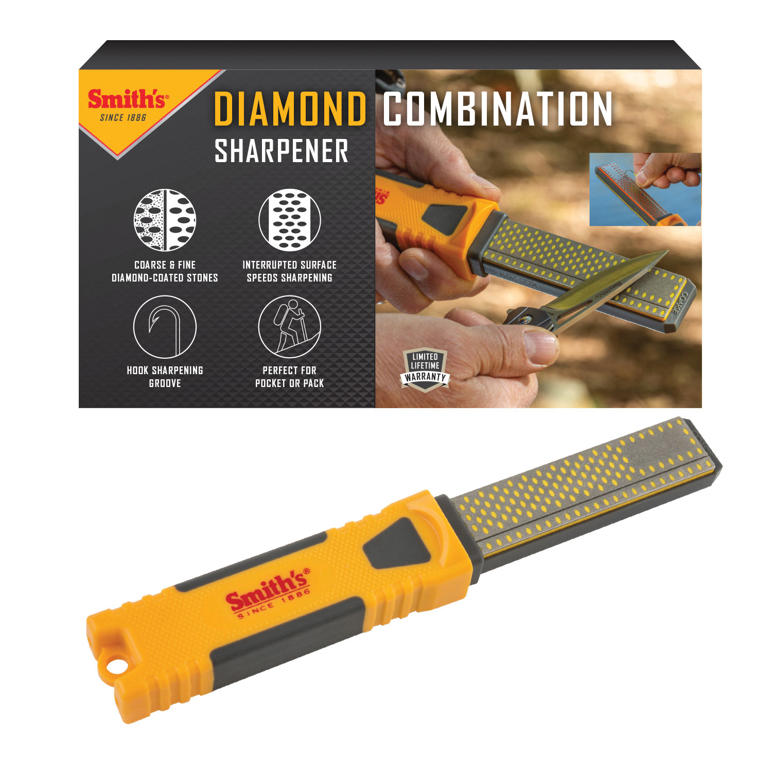 DCS4 Diamond Combination Sharpener, Rectangular, Diamond Bench Stone, Coarse, Fine, 325, 750 Grit, Diamond