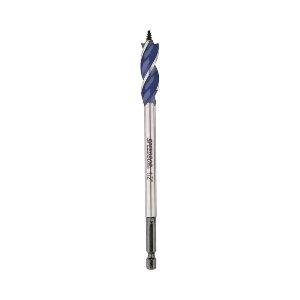 3041001 Auger Boring Bit, 1/2 in Dia, 6 in OAL, Tapered Flute, 3-Flute, 1/4 in Dia Shank, Hex Shank