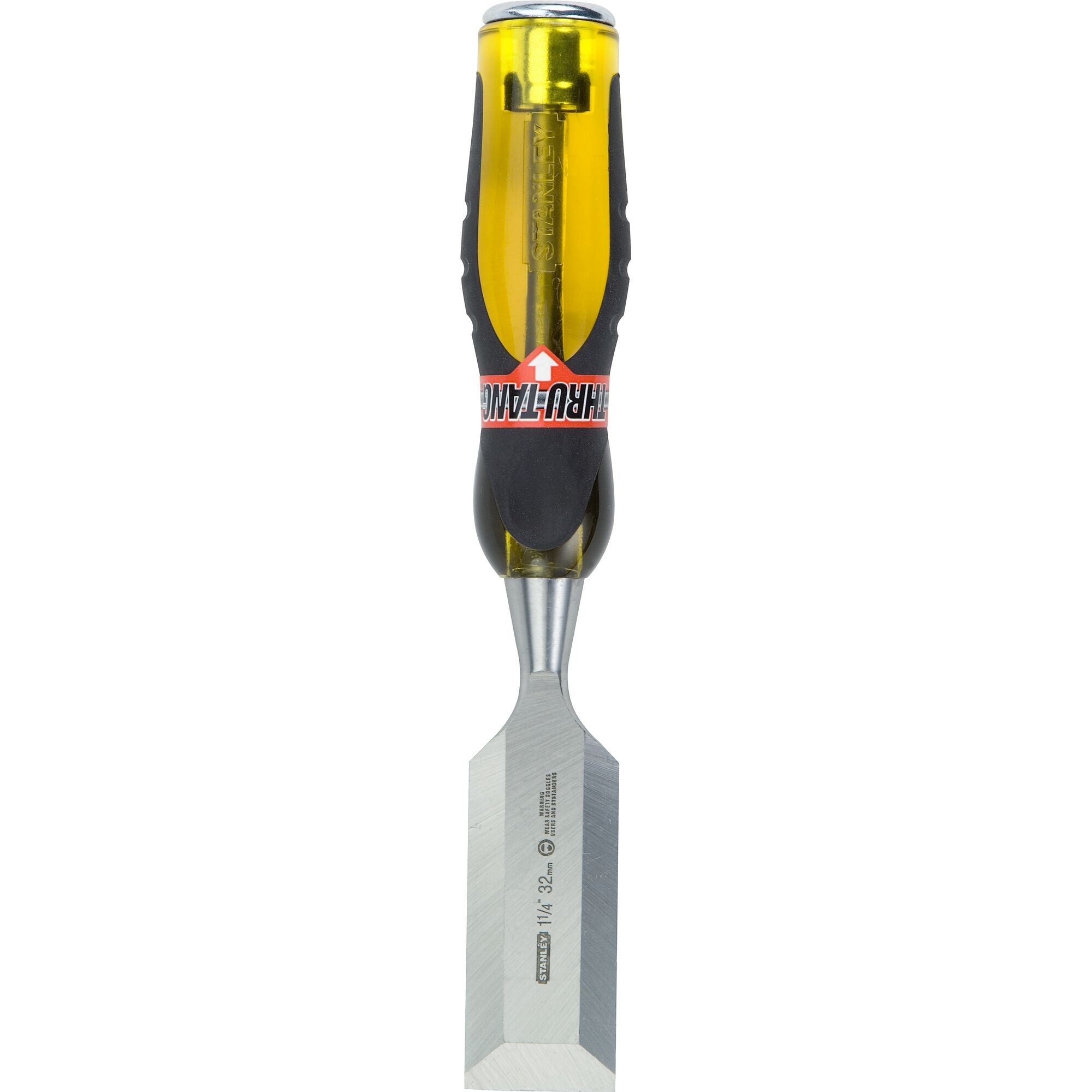 Fatmax Thru-Tang 16-979 Chisel, 1-1/4 in Tip, 9 in OAL, Chrome Carbon Alloy Steel Blade, Ergonomic Handle