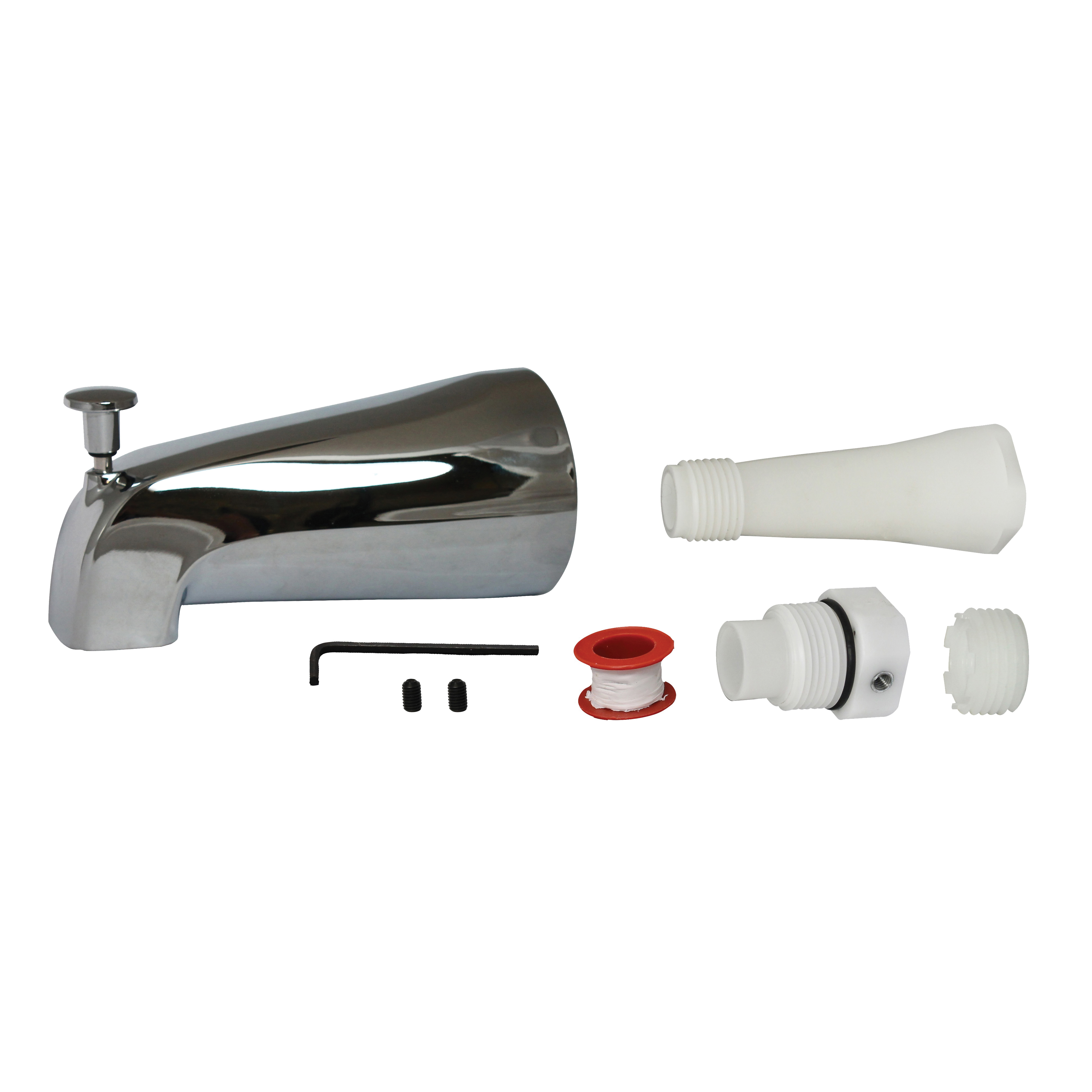PP825-35 Bathtub Spout, 16-1/2 in L, Chrome-Plated