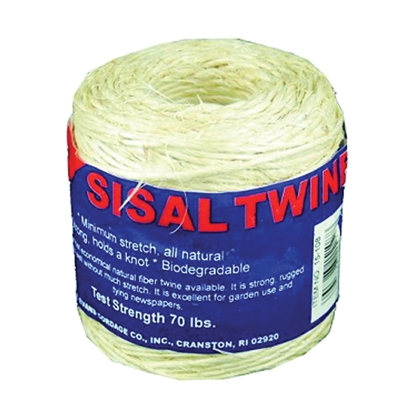 15-209 2-Ply Twine, 300 ft L, Sisal, Natural