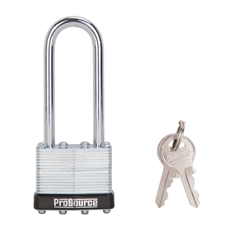 HD00040L-3L Padlock, Long Shackle, 1/4 in Dia Shackle, 2-3/4 in H Shackle, Steel Shackle, Steel Body