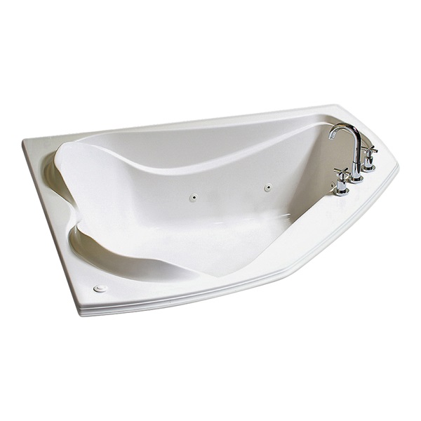Cocoon 6054 Series 102724-091-001 Bathtub, 38 to 76 gal Capacity, 59-3/4 in L, 53-7/8 in W, 21 in H, Acrylic, White